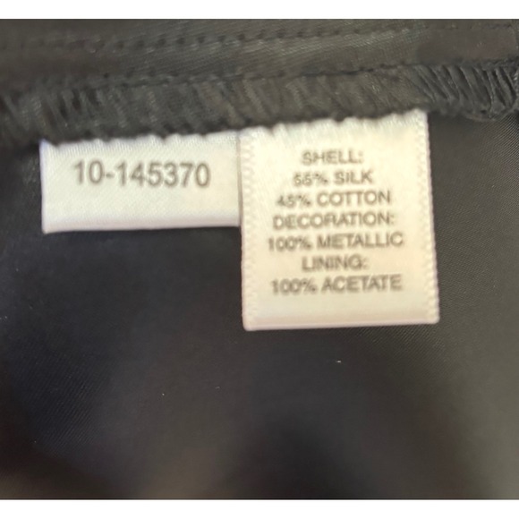 Ann Taylor‎ Black Dress Sleeveless V Neck Gold Silk Embroidered Cocktail Party - Picture 5 of 6